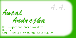 antal andrejka business card